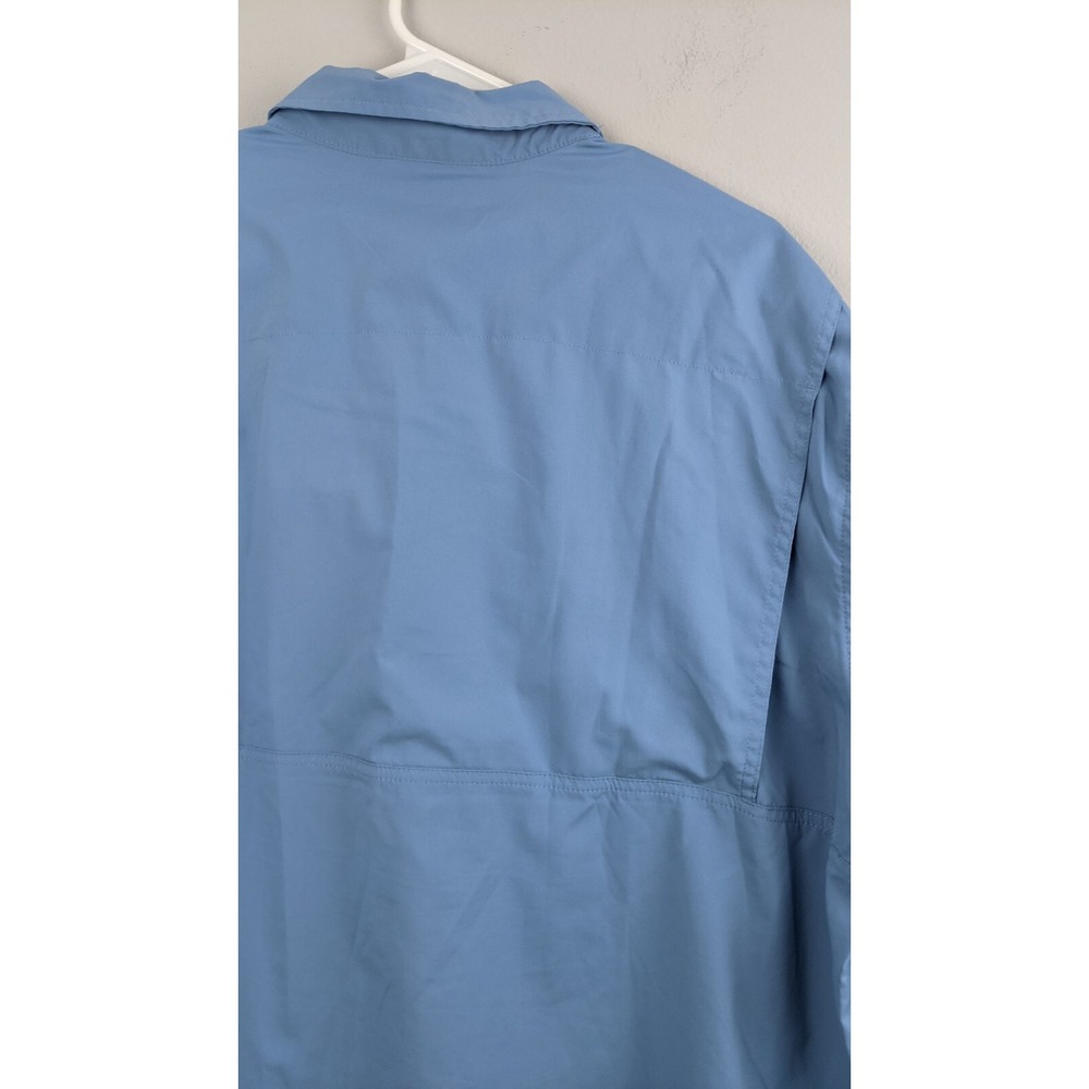 L.L.β Bean Men's XXL Blue NylonβBlend Vented Fishing Shirt β Outdoor Utility - Picture 15 of 16